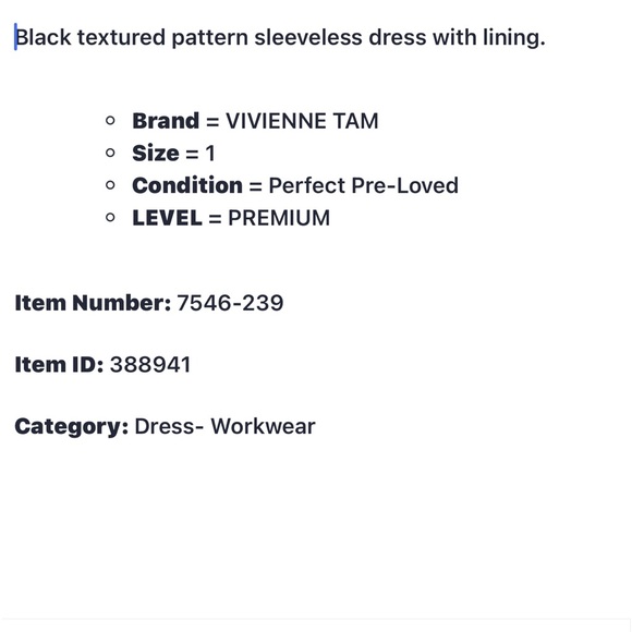 Vivienne Tam Black Textured Pattern Dress Size 1 - Picture 8 of 8